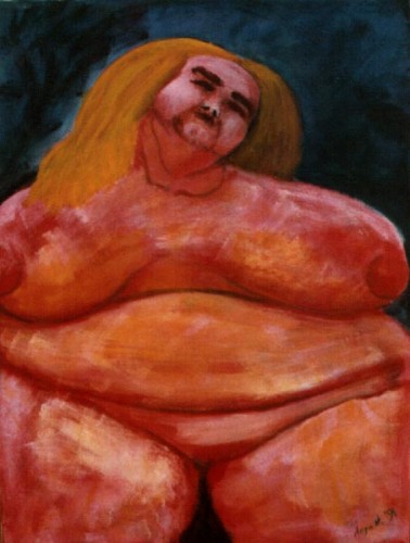 Fotograf: I. Hallgrimsdottir
Værk  titel: Big mama 
Værk  type: Maleri 
Materiale: Acryl på lærred 
Størrelse: 40x30 cm 
Færdiggjort: 1991 
Placering: Island 