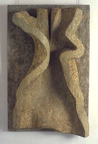 Fotograf: Karsten Weirup
Værk  titel: Fragmenter med kvindelige træk 
Værk  type: Relief 
Materiale: Bemalet limtræ 
Størrelse: 110 x 70 x 25 cm 
Færdiggjort: 1999 