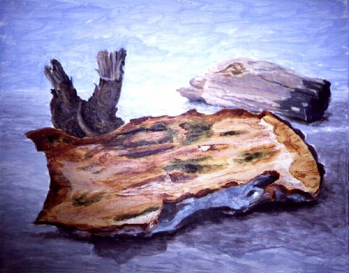 Fotograf: Eget foto
Værk  titel: Bark og træ 
Værk  type: Maleri 
Materiale: Acryl på lærred 
Størrelse: 48 x 60 cm 
Færdiggjort: 1993 