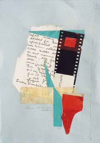 Fotograf: Eget foto
Værk  titel: Uden titel 
Værk  type: Collage 
Materiale: Papir og filmstrip 
Størrelse: 21 x 15 cm 
Færdiggjort: 1993 