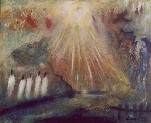 Fotograf: Michael Boesen
Værk  titel: Himmelkoret t´ar imod 
Værk  type: Maleri 
Materiale: Olie på lærred 
Størrelse: 68 x 84 cm 
Færdiggjort: 1997 