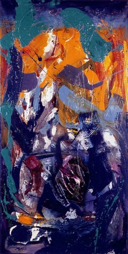 Fotograf: Jens Nielsen
Værk  titel: The myth D.30.8.1997 
Værk  type: Maleri 
Materiale: Olie på lærred 
Størrelse: 50x100 cm. 
Færdiggjort: 1997 