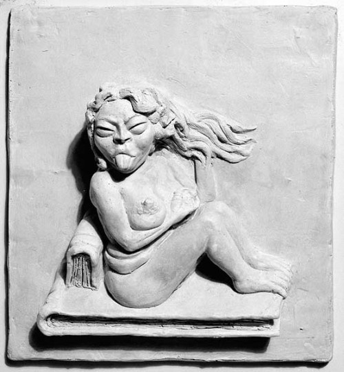 Fotograf: Kenneth Drabæk
Værk  titel: Vi elsker - derfor er vi 
Værk  type: Relief 
Materiale: Betonstuk 
Størrelse: 45 x 53 cm 
Færdiggjort: 2001 
Placering: Sct. Leonistræde 2   &Oslash;vrigt: Gipsmodel til salg 