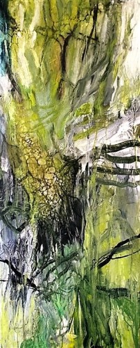 I find inspiration for my paintings in the nature. The key words for my work are energy, presence and movement.
120 x 50 cm (sold)
