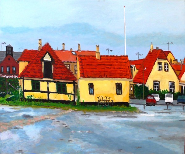 KL137 54x63 5200kr. www.anetteandersen.com Anette andersen skæve huse glade farver