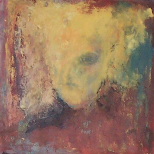 Værk ets titel:&nbsp;Madonna i&nbsp;skjul&nbsp;Materiale: Acryl p&aring; l&aelig;rred 
Størrelse: 50 x 50 cm Færdiggjort: 2006