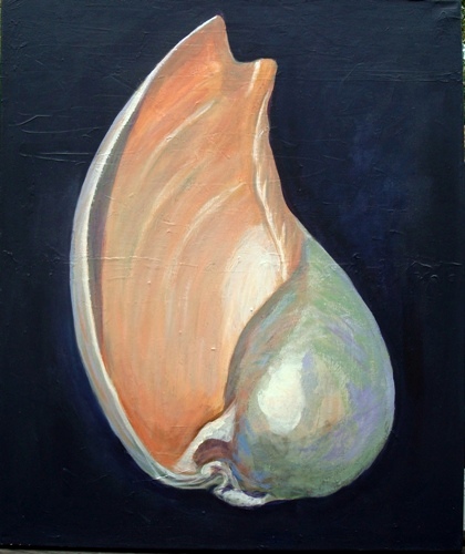 Værk ets titel: Sea Fruit I Materiale: Acryl p&aring; l&aelig;rred 
Størrelse: 50 x 60 cm Færdiggjort: 2007