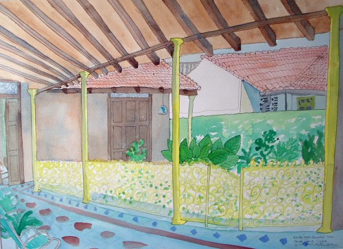 Billedet er malet on location i Santa Clara, Cuba i 2002, eget foto, ca. 60x80 cm.