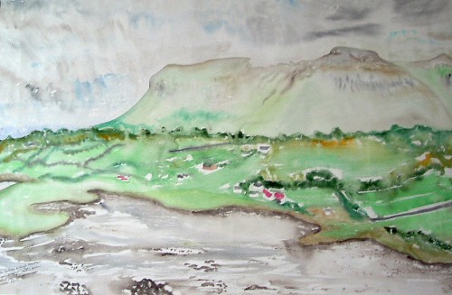 Malet on location i Vestirland 2001, eget foto 70x100 cm